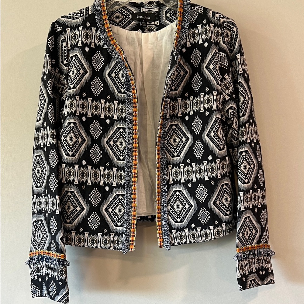 Lea and Viola - M, navy western/boho chic jacket